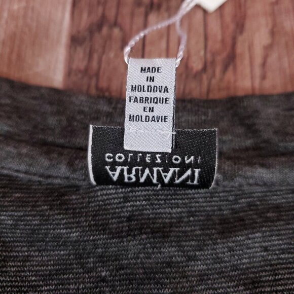 NWT Armani Collezioni Mens Size XXL Gray Crew Neck Pullover Shirt Viscose Blend - Picture 13 of 16